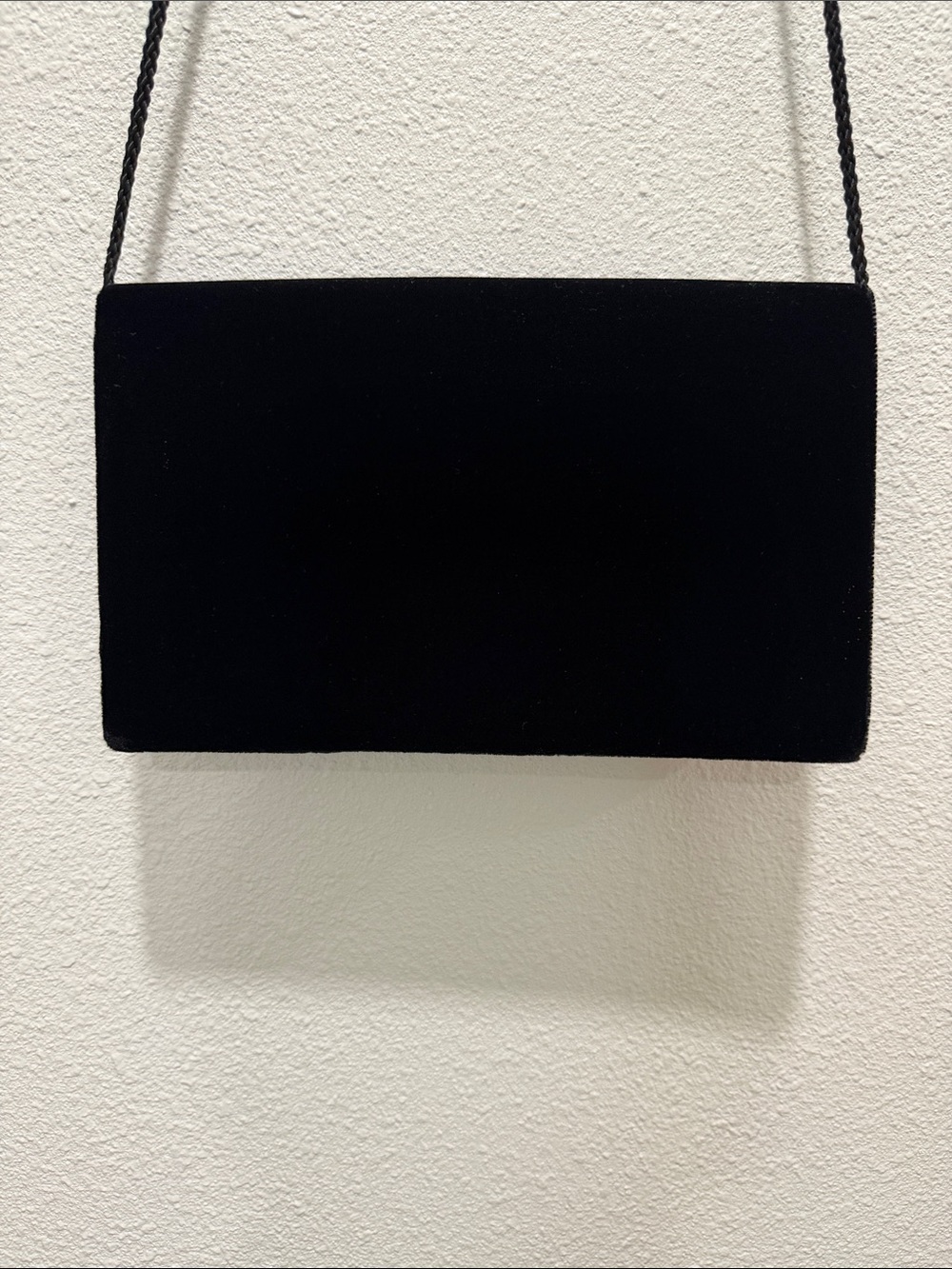 Classic Black Velvet Crossbody Clutch - Picture 4 of 5